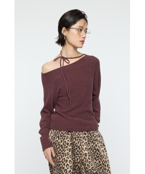 MOUSSY RUFFLE SHOULDER ニットトップ MOUSSY（マウジー）の「RUFFLE SHOULDER ニットトップ（ニット