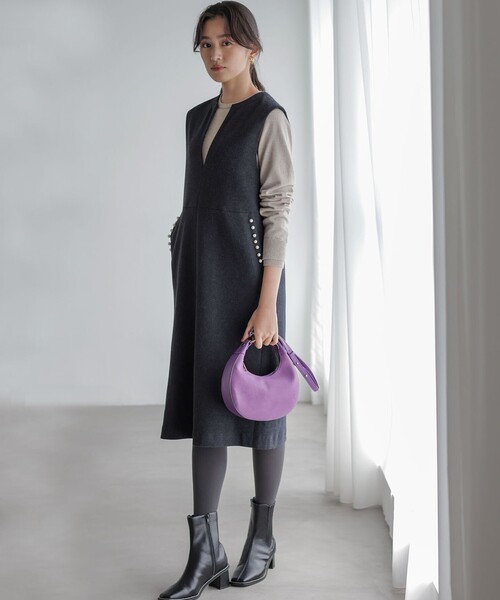 組曲（KUMIKYOKU） スカート ミドルジャージー ジャンパースカート