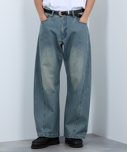 ジーンズ Curved Wide-Leg Denim Pants デニムカーブワイドパンツ
