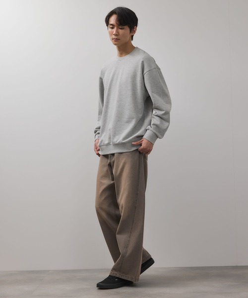 ワイドパンツ ジーンズ Curved Wide-Leg Denim Pants デニムカーブ