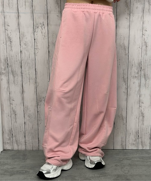 パンツ 「裾ドロスト×ゆるストレート」レディース スウェットパンツ