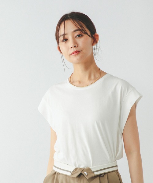 「GLOBAL WORK」 ノースリーブトップス MEDIUM オフホワイト レディース_画像4