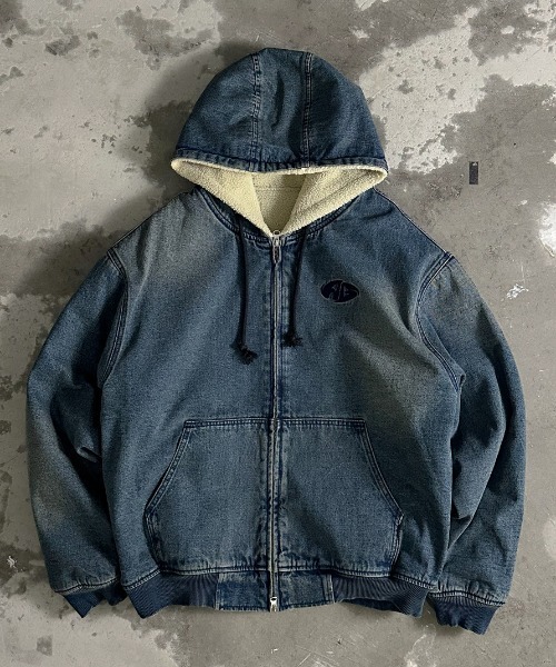 A'gem（エージェム） パーカー A'GEM/9 × .kom ボアデニムジップアップ