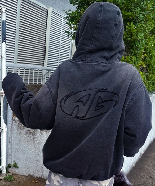 A'GEM/9 ブラックパーカー A'gem 9（エージェムナイン） パーカー A'GEM/9 × .kom 「A'GEM/9/エー