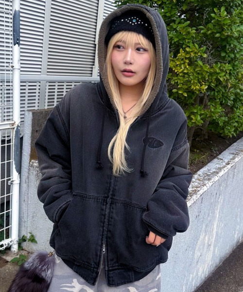 A'gem（エージェム） パーカー A'GEM/9 × .kom ボアデニムジップアップ