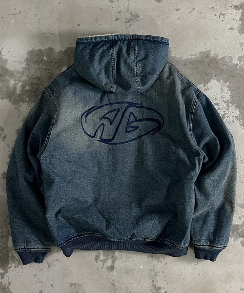 A'gem（エージェム） パーカー A'GEM/9 × .kom ボアデニムジップアップ