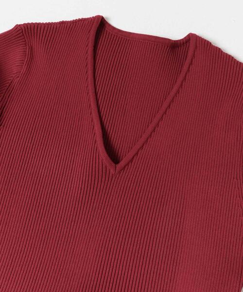 ワンピース 「WEB/一部店舗限定」フォルムシルエットVネックリブ