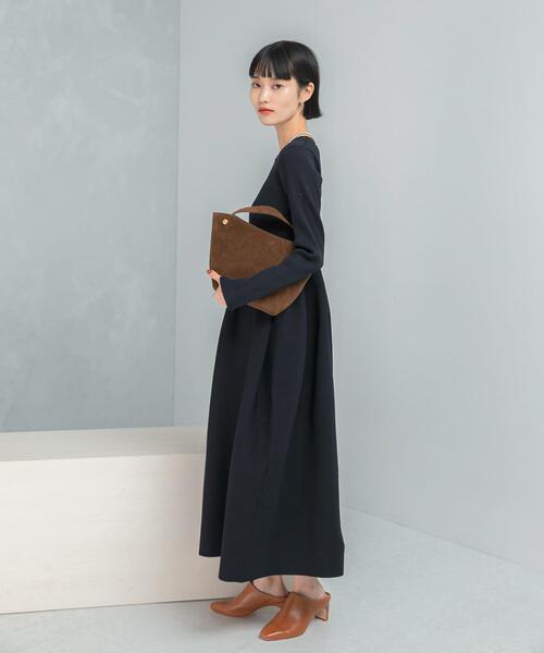 ワンピース 「WEB/一部店舗限定」フォルムシルエットVネックリブ