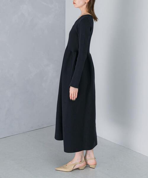 ワンピース 「WEB/一部店舗限定」フォルムシルエットVネックリブ