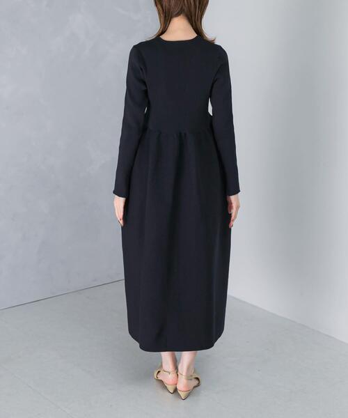 ワンピース 「WEB/一部店舗限定」フォルムシルエットVネックリブ