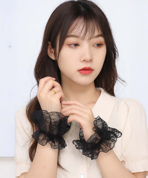 VIBGYOR アームカバー 「IZU」フリルレースカフス ブレスレット風