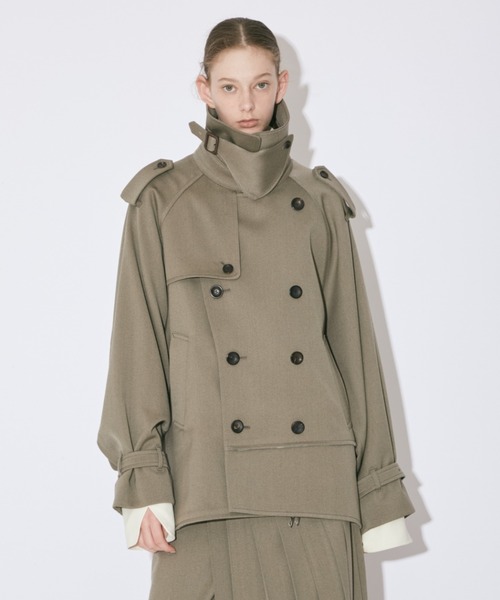 【美品】ビューティフルピーポー-beautiful people-ナイロンコート beautiful people（ビューティフルピープル） コート 36 グレー