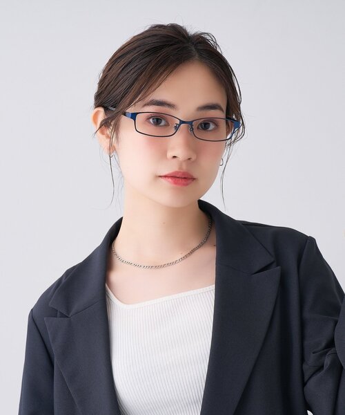 Zoff（ゾフ） 伊達メガネ メガネ 眼鏡 スクエア型 メガネ｜横長 メタル