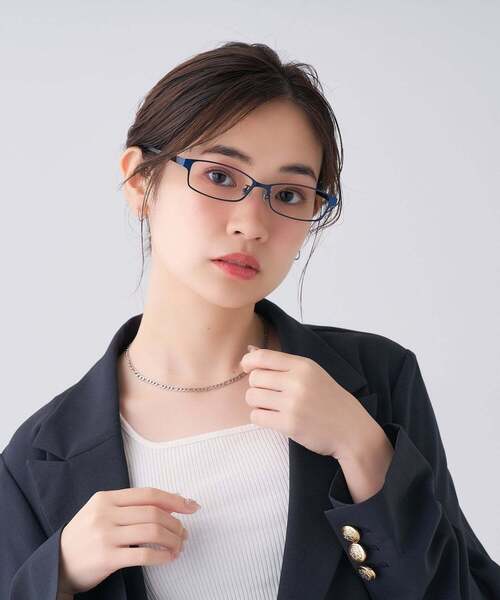 Zoff（ゾフ） 伊達メガネ メガネ 眼鏡 スクエア型 メガネ｜横長 メタル