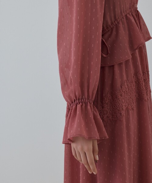 GRACE CONTINENTAL ワンピース レースコンビカットジャガード