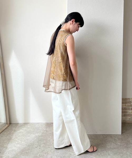 「LHELBIE」 ノースリーブブラウス M ブラック レディース_画像5