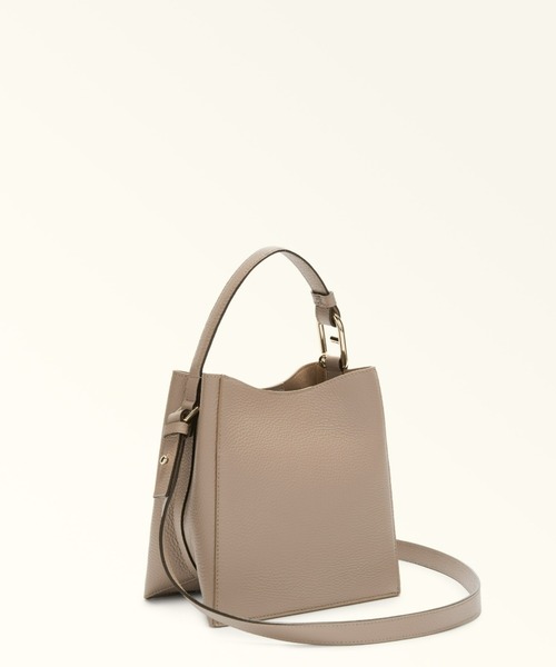 極美品　FURLA 本革 バケットバッグ グレージュ FURLA（フルラ） ショルダーバッグ バッグ ヌヴォラ (Furla Nuvola