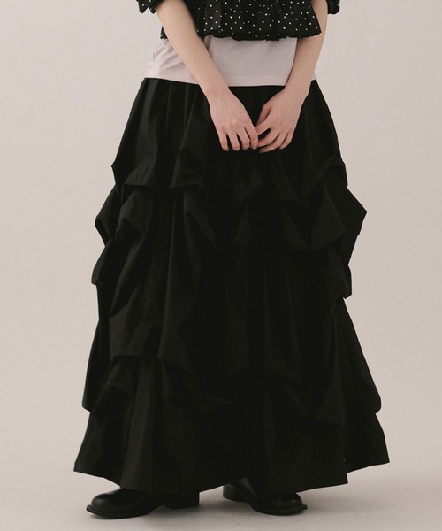 スカート tuck design volume skirt / タックデザインボリュームスカートの画像