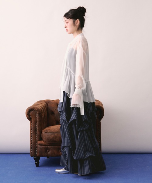 スカート tuck design volume skirt / タックデザインボリュームスカートの画像