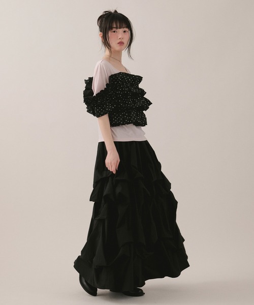 loin nuit タックデザインボリュームスカート loin nuit スカート tuck design volume skirt / タックデザイン