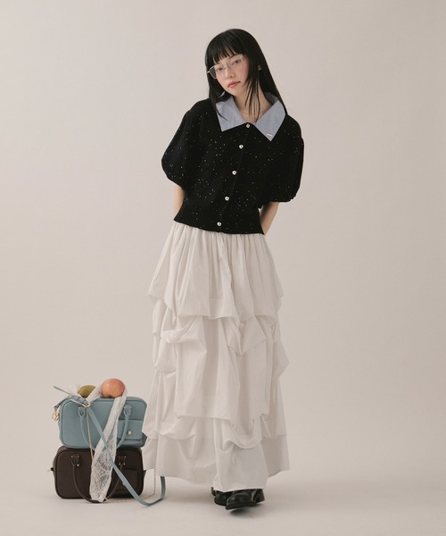 loin nuit ロング スカート 夏 tuck design volume skirt / タック