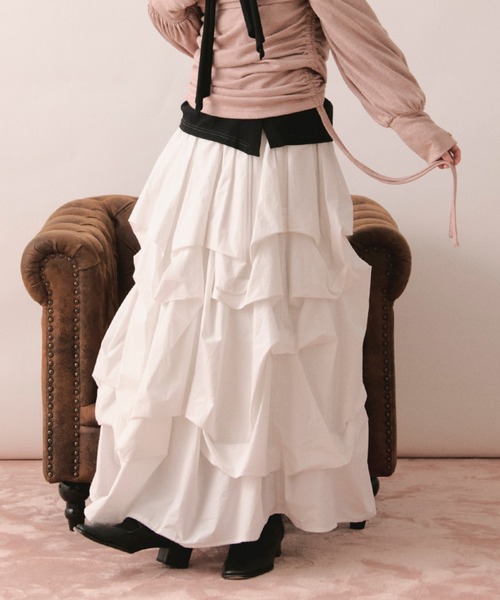 loin nuit ロング スカート 夏 tuck design volume skirt / タック loin nuit ロング スカート 夏 tuck design volume skirt / タック