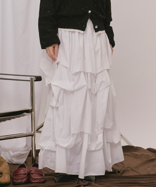 loin nuit ロング スカート 夏 tuck design volume skirt / タック