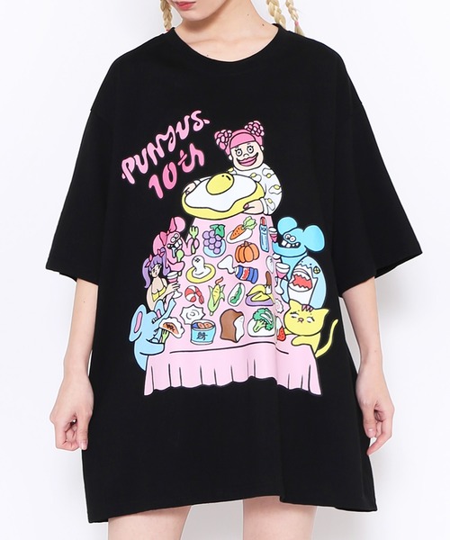 「PUNYUS」 半袖Tシャツ 3 ブラック レディース_画像3