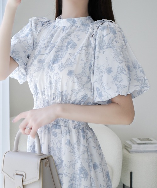 「mily bilet」 半袖ワンピース LARGE グレー レディース_画像6