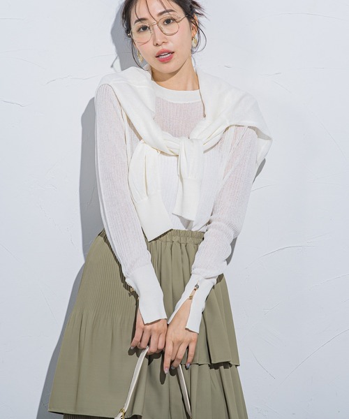 「VICKY」 カーディガン M レッド レディース_画像2