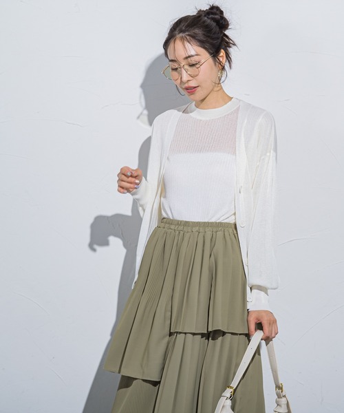 「VICKY」 カーディガン M レッド レディース_画像4