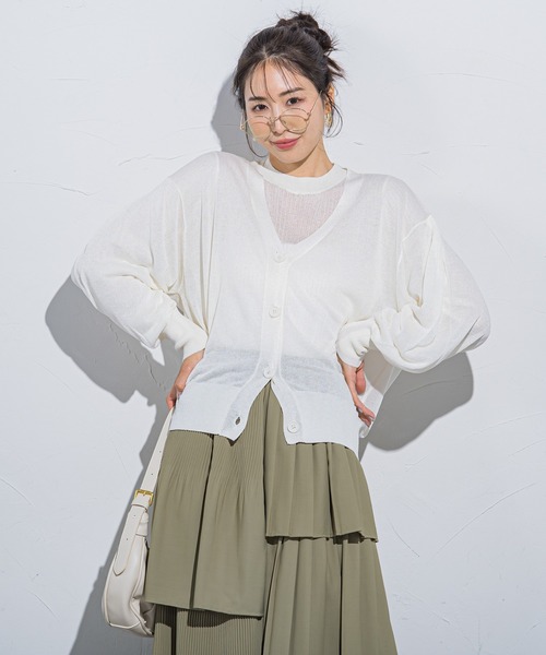 「VICKY」 カーディガン M レッド レディース_画像5