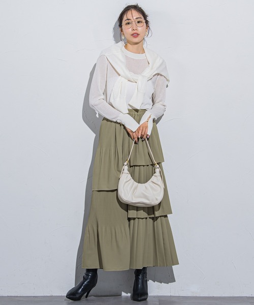 「VICKY」 カーディガン M レッド レディース_画像6