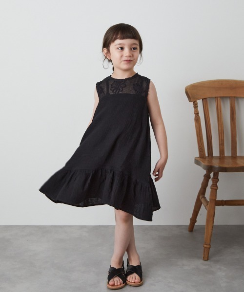 「riziere」 「KIDS」ノースリーブワンピース 120 ナチュラル キッズ_画像2