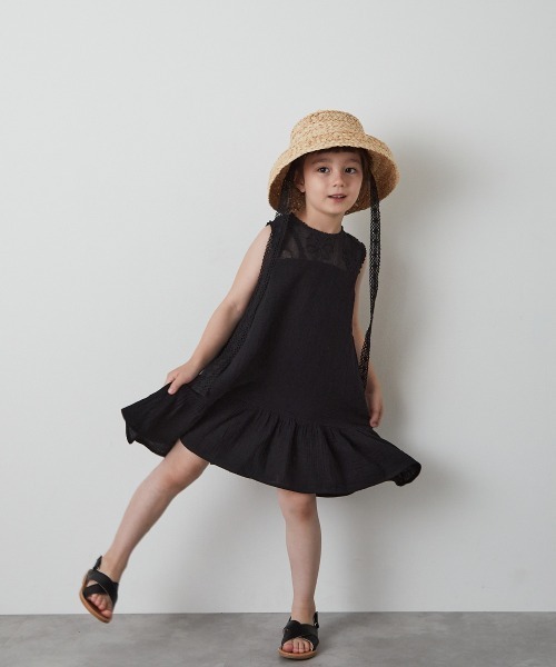 「riziere」 「KIDS」ノースリーブワンピース 120 ナチュラル キッズ_画像5