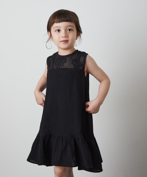 「riziere」 「KIDS」ノースリーブワンピース 120 ナチュラル キッズ_画像6