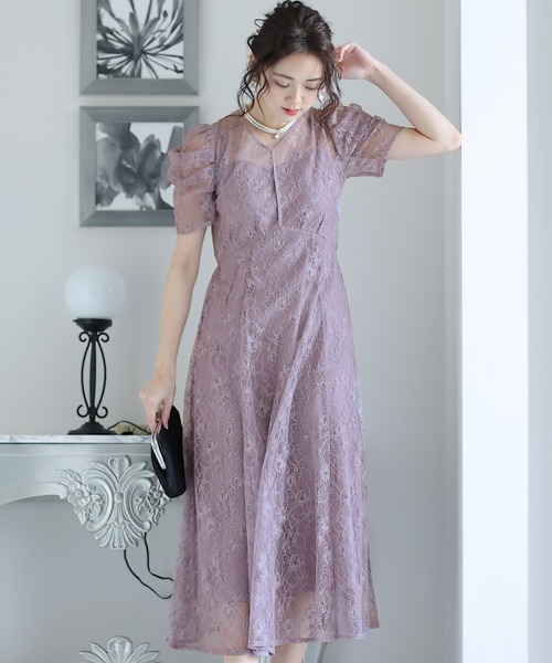 「PourVous」 半袖ワンピース M ダークグレー レディース_画像2