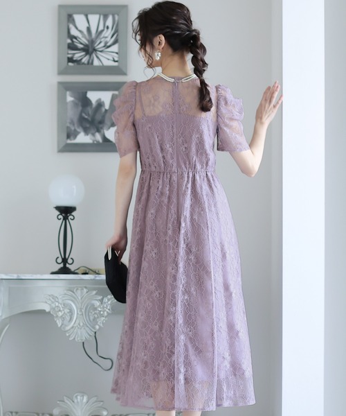 「PourVous」 半袖ワンピース M ダークグレー レディース_画像4