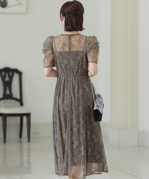 「PourVous」 半袖ワンピース M ダークグレー レディース_画像9