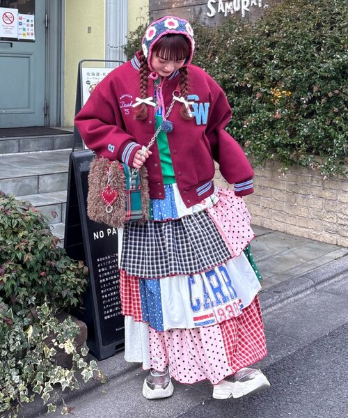 ハローサンフランシスコ パッチワークティアードスカート HELLO.SANFRANCISCO（ハローサンフランシスコ） スカート 「himaコラボ