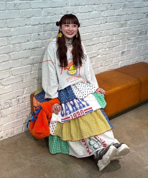ハローサンフランシスコ パッチワークティアードスカート HELLO.SANFRANCISCO（ハローサンフランシスコ） スカート 「himaコラボ