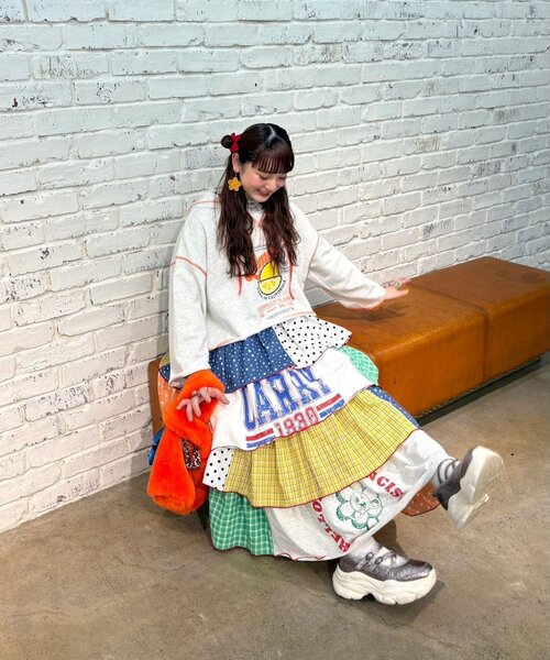 HELLO.SANFRANCISCO パッチワークティアードスカート ◇新色追加決定◇【himaコラボ】【HELLO.SANFRANCISCO/ハロー