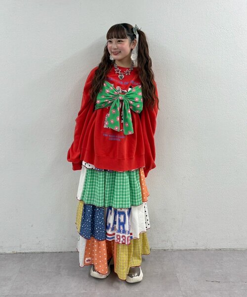 HELLO.SANFRANCISCO パッチワークティアードスカート ◇新色追加決定◇【himaコラボ】【HELLO.SANFRANCISCO/ハロー