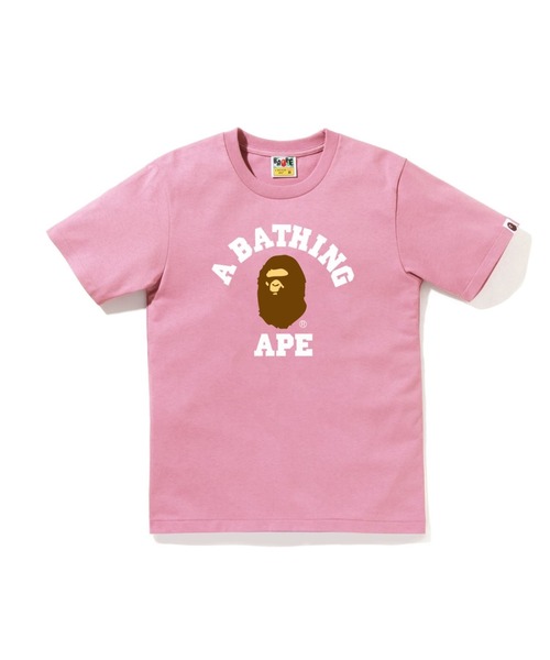 ア ベイシング エイプ Tシャツ ピンク A BATHING APE（アベイシングエイプ） tシャツ COLLEGE TEE レディース
