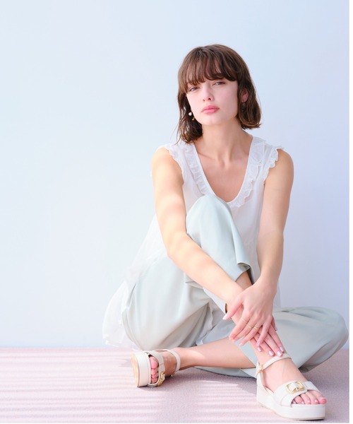「Launa lea」 フラットサンダル L アイボリー レディース_画像4