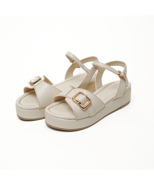 「Launa lea」 フラットサンダル L アイボリー レディース_画像9