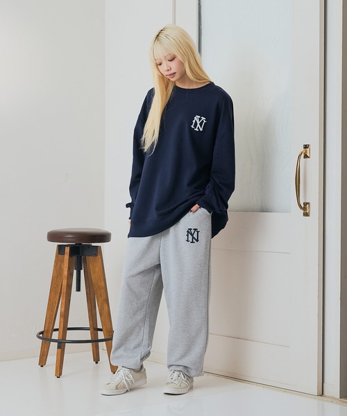 正規品♡裏毛スウェット♡ロゴ上下セット♡ネイビー UNIT（NIXON） スウェットパンツ ジャージ 「SAVIER：サビアー」NY