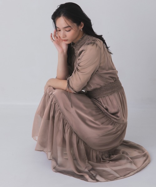 Rose of Sharon ドレス ギャザーネックティアードドレス : ZOZOTOWN
