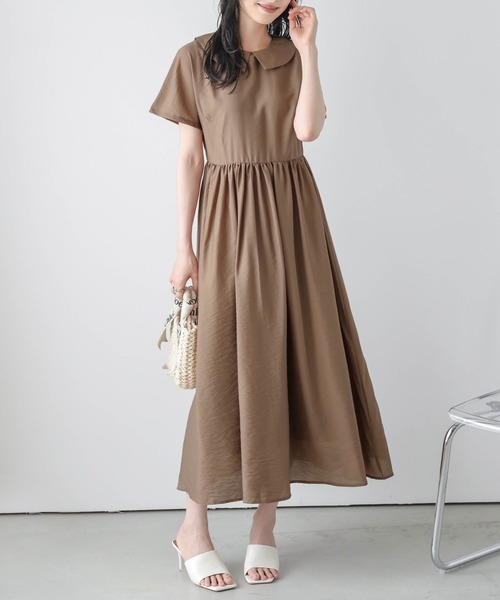 AMELY」 「La-gemme」ノースリーブワンピース L ブラウン レディース