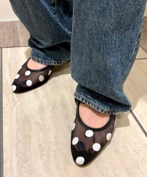 パンプス ドット メッシュ パンプス